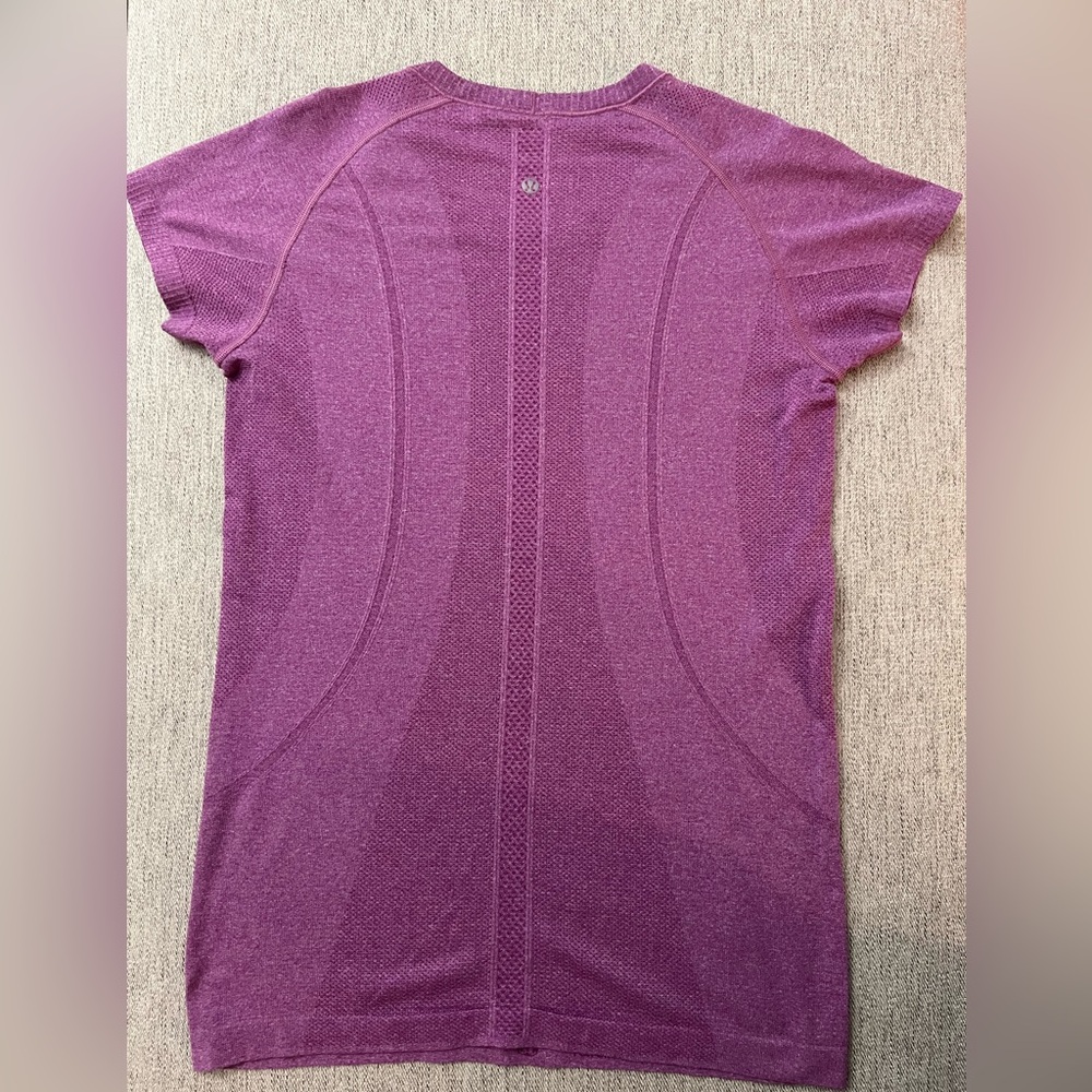 Lululemon Swiftly Tech Short Sleeve Top Heathered Purple — Size 10 - Picture 2 of 12